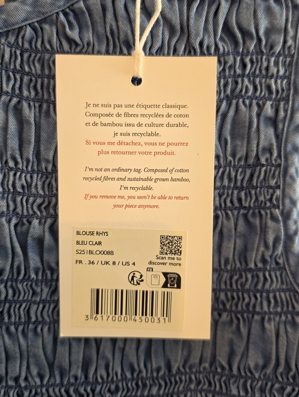 NWT Sezane Rhys Blouse Size 4 - Picture 2 of 3